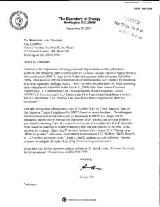 [removed]The Secretary of Energy Washington, D.C[removed]September 22, 2009