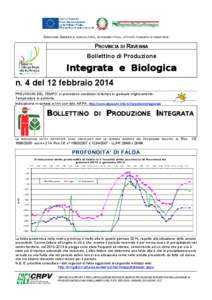 DIREZIONE GENERALE AGRICOLTURA, ECONOMIA ITTICA, ATTIVITÀ FAUNISTICO-VENATORIE  PROVINCIA DI RAVENNA Bollettino di Produzione