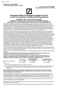 Table of Contents PROSPECTUS SUPPLEMENT (To Prospectus dated October 10, 2006) Filed pursuant to Rule 424(b)(2) Registration Statement No