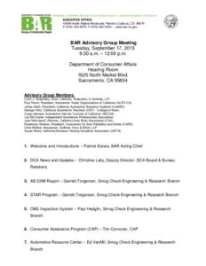 BUSINESS, CONSUMER SERVICES, AND HOUSING AGENCY • GOVERNOR EDMUND G. BROWN JR.  EXECUTIVE OFFICE[removed]North Mather Boulevard, Rancho Cordova, CA[removed]P[removed]F[removed] | www.bar.ca.gov