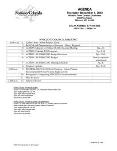 AGENDA Thursday, December 6, 2012 Minturn Town Council Chambers 302 Pine Street Minturn, CO 81645