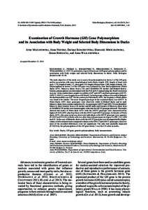 PL-ISSNprint), ISSNonline) Ó Institute of Systematics and Evolution of Animals, PAS, Kraków, 2015 Folia Biologica (Kraków), vol), No 1 doi:fb63_1.43