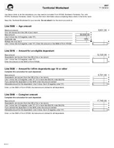 2007 T1 General Territorial Worksheet Use these charts to do the calculations you may need to complete Form NT428, Northwest Territories Tax, and NT479, Northwest Territories Credit. You can find more information about c