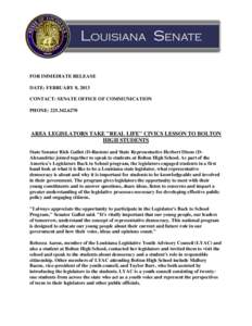 Mallory / National Conference of State Legislatures / Louisiana / Bolton High School / Rick Gallot