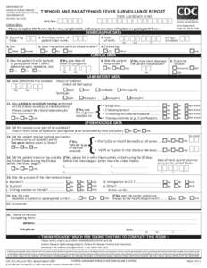 Typhoid Fever Surveillance Report