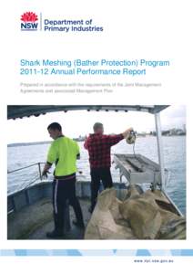 Shark Meshing (Bather Protection) Program[removed]Annual Performance Report