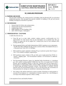 SUBSTATION MAINTENANCE ELECTRICAL OPERATING PROCEDURE EOP[removed]Revision[removed]Page 1 of 6