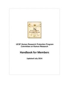 UCSF Human Research Protection Program Committee on Human Research Handbook for Members Updated July 2014