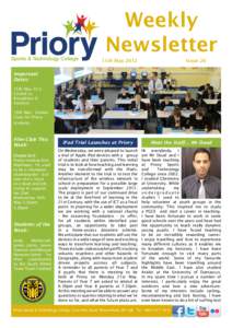 Weekly Newsletter 11th May 2012 Issue 26