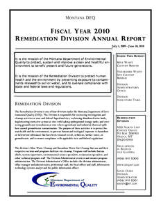 Montana / Town and country planning in the United Kingdom / Brownfield land / Superfund / Milltown Reservoir Superfund Site / United States Environmental Protection Agency / Environmental remediation / ASARCO / Butte /  Montana / Environment / Pollution / Soil contamination