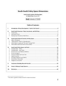 South-South Policy Space Dimensions North-South Institute Working Paper By Daniel Poon, Researcher1 Draft: January[removed]