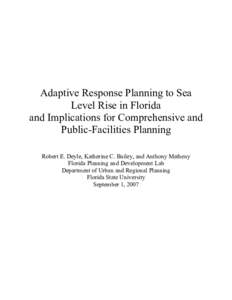 Adaptive Response Planning to Sea Level Rise in Florida - Bob Deyle