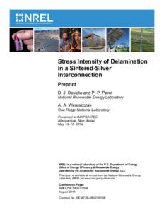 Stress Intensity of Delamination in a Sintered-Silver Interconnection: Preprint