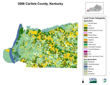 2008 Carlisle County, Kentucky  Land Cover Categories Agriculture  Pasture/Grass