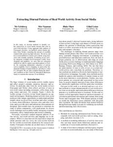Extracting Diurnal Patterns of Real World Activity from Social Media Nir Grinberg Mor Naaman  Blake Shaw