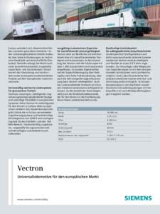 Siemens Mobility: Datenblatt, Vectron Lokomotive