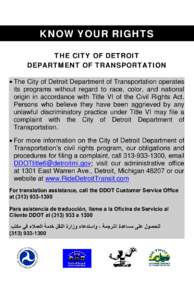 Detroit River / Metro Detroit / Detroit Department of Transportation / Detroit / Geography of Michigan / Michigan / Government of Detroit /  Michigan
