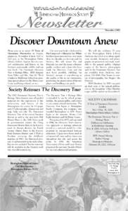 Newsletter  November 2001 Discover Downtown Anew Please join us to salute 25 Years of