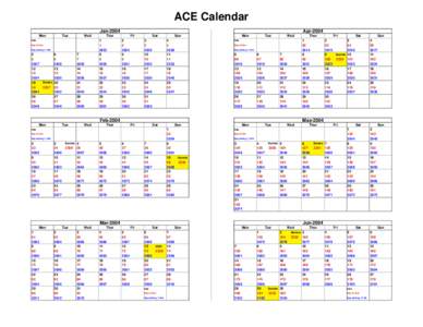 ACE Calendar Jan-2004 Mon Tue