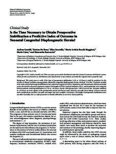 Hindawi Publishing Corporation International Journal of Pediatrics Volume 2012, Article ID[removed], 7 pages doi:[removed][removed]Clinical Study