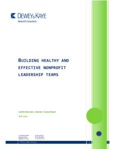 Building healthy and effective nonprofitleadership teams