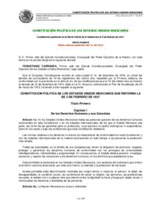 CONSTITUCIÓN POLÍTICA DE LOS ESTADOS UNIDOS MEXICANOS CÁMARA DE DIPUTADOS DEL H. CONGRESO DE LA UNIÓN Última Reforma DOFSecretaría General