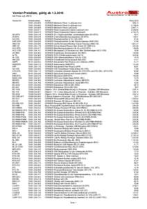 Vernier-Preisliste, gültig abAlle Preise zzgl. MWSt. Vernier-Nr. Artikelnummer