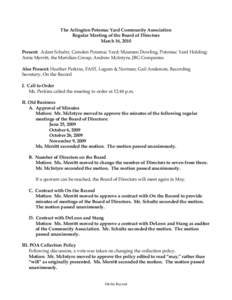 Virginia / Meetings / Minutes / Potomac Yard / Motion / Drew McIntyre / Potomac River / Second / Arlington County /  Virginia / Parliamentary procedure / Baltimoreâ€“Washington metropolitan area / Geography of the United States