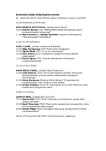 Emakeele Seltsi üliõpilaskonverents 21. septembril 2012 Tartu Ülikooli ajaloo instituudis (Lossi 3, audAvasõnad ja tervitused KEELEUURIJA MITU PILKU, juhatab Miina NorvikAndres Karjus (TÜ) “Mitm