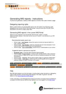 2012 How To Generate MIS Reports