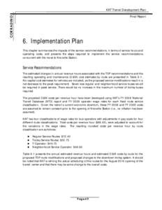 CORRADINO  KAT Transit Development Plan Final Report  6. Implementation Plan