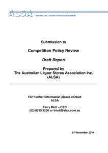 Australian Liquor Stores Association - Competition Policy Review: Draft Report Submissions