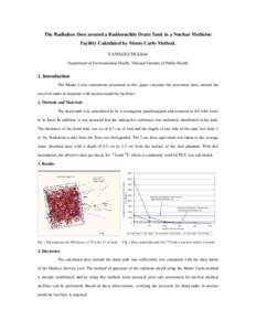 The Radiation Dose around a Radionuclide Drain Tank in a Nuclear Medicine Facility Calculated by Monte Carlo Method. YAMAGUCHI Ichiro Department of Environmental Health, National Institute of Public Health  1. Introducti