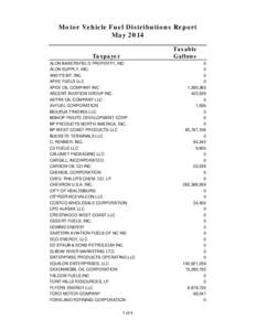 Motor Vehicle Fuel Distributions Report May 2014