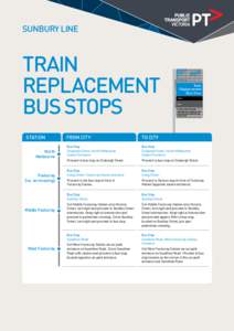 SUNBURY LINE  TRAIN REPLACEMENT BUS STOPS STATION