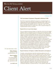 Transfer of Undertakings (Protection of Employment) Regulations / United Kingdom / Termination of employment / Unfair dismissal in the United Kingdom / Law / Industrial relations / Business Transfers Directive / Dismissal / Employment / United Kingdom labour law / Labour law / Human resource management