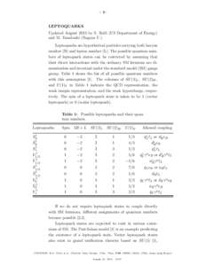 – 1–  LEPTOQUARKS Updated August 2013 by S. Rolli (US Department of Energy) and M. Tanabashi (Nagoya U.) Leptoquarks are hypothetical particles carrying both baryon