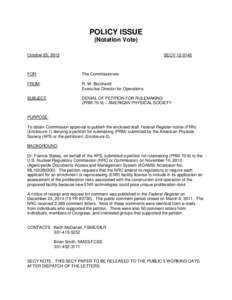 Nuclear Regulatory Commission / Nuclear Non-Proliferation Treaty / Title 10 of the Code of Federal Regulations / Nuclear proliferation / Idaho National Laboratory / Nuclear power / Nuclear energy in the United States / Energy / Nuclear physics