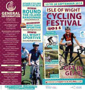 13 TO 28 SeptemberMay 2014 Cycling Festival T: www.sunseaandcycling.com