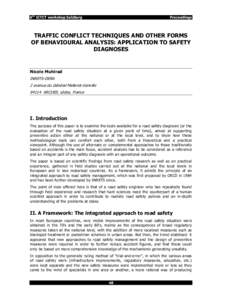 6th ICTCT workshop Salzburg  Proceedings TRAFFIC CONFLICT TECHNIQUES AND OTHER FORMS OF BEHAVIOURAL ANALYSIS: APPLICATION TO SAFETY