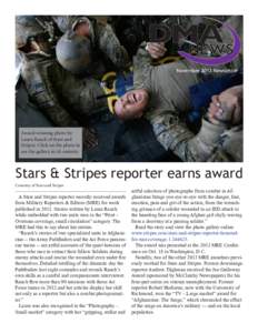 November 2013 Newsletter  Award-winning photo by Laura Rauch of Stars and Stripes. Click on the photo to see the gallery in it’s entirety.