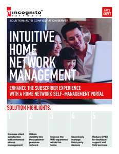 FACT SHEET SOLUTION: AUTO CONFIGURATION SERVER INTUITIVE HOME
