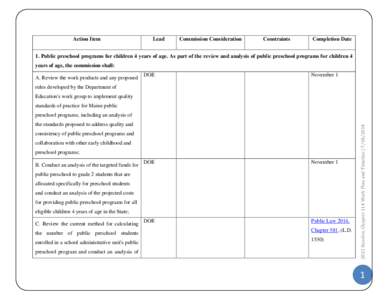 2013 Resolve, Chapter 114 Work Plan and Timeline