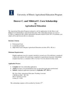 Doak Scholarship Application