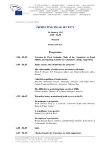 Committee on Legal Affairs  PROTECTING TRADE SECRETS 20 January[removed]30 Brussels