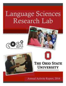 Language Sciences Research Lab Annual Activity Report, 2016  1