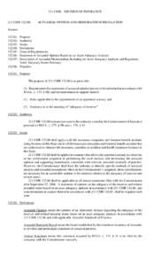 211 CMR: DIVISION OF INSURANCE  211 CMR[removed]: ACTUARIAL OPINION AND MEMORANDUM REGULATION