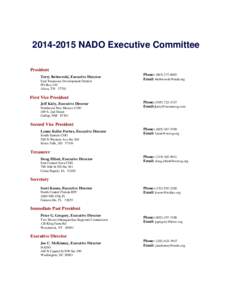 NADO Executive Committee President Terry Bobrowski, Executive Director East Tennessee Development District PO Box 249 Alcoa, TN 37701