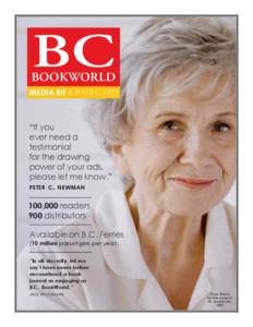 BC  BOOKWORLD MEDIA KIT & RATE CARD  “If you