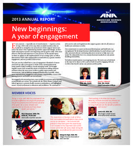 2013 ANNUAL REPORT  New beginnings: A year of engagement